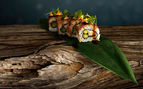 a sushi roll called crazy rich asian