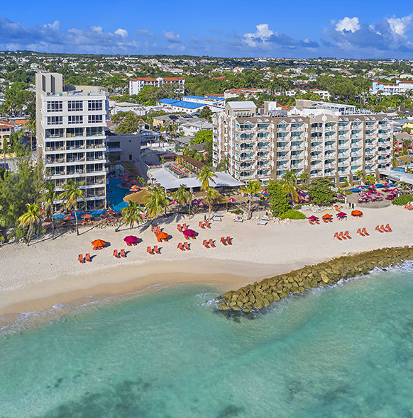 exterior of o2 beach club and spa