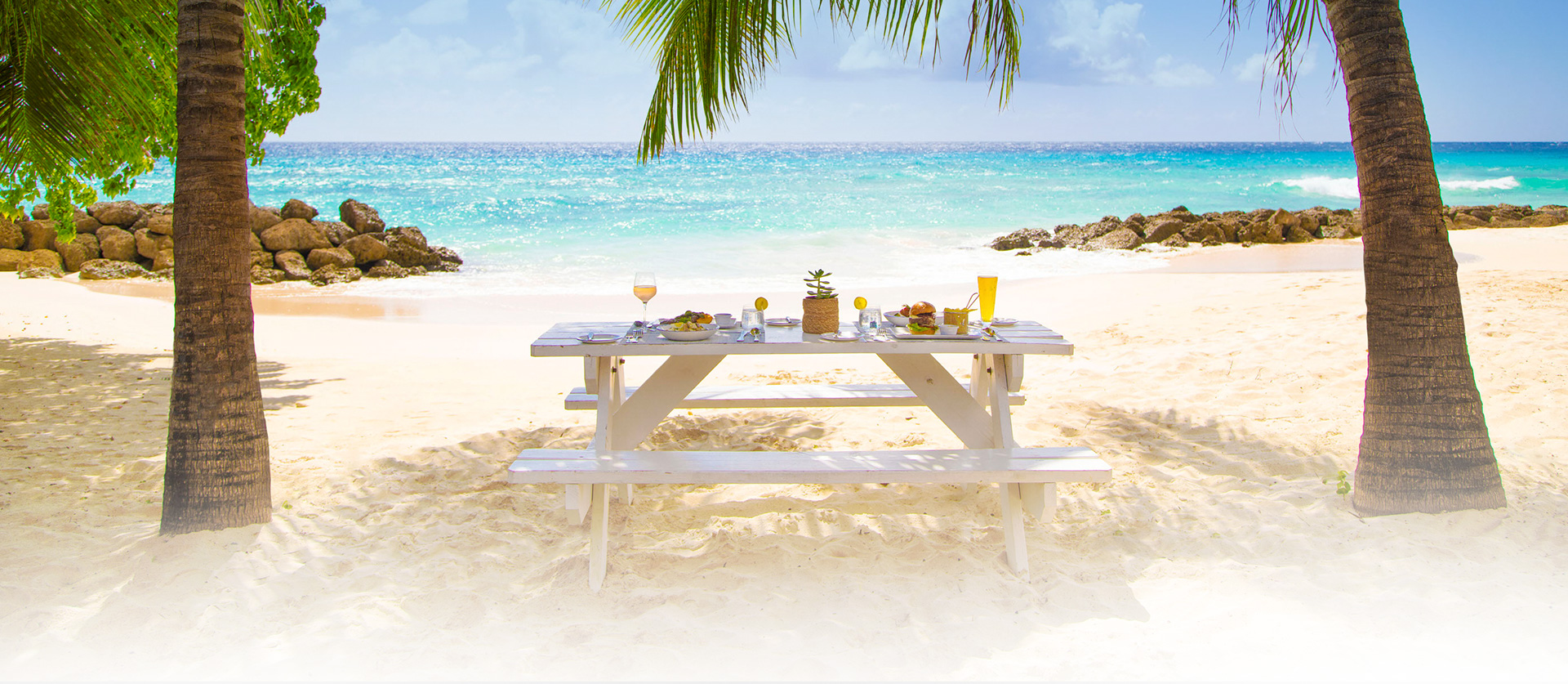 picnic table on the beach