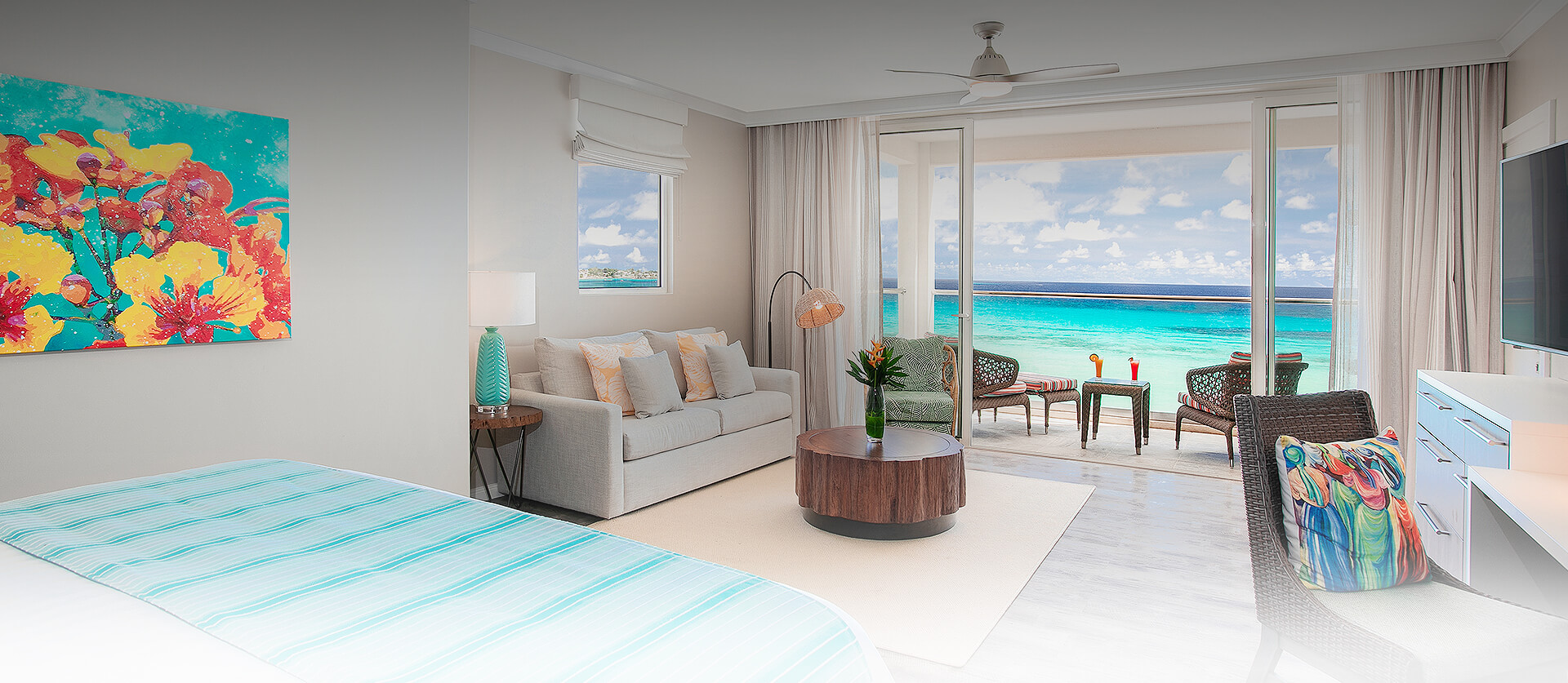 interior of suite with ocean view