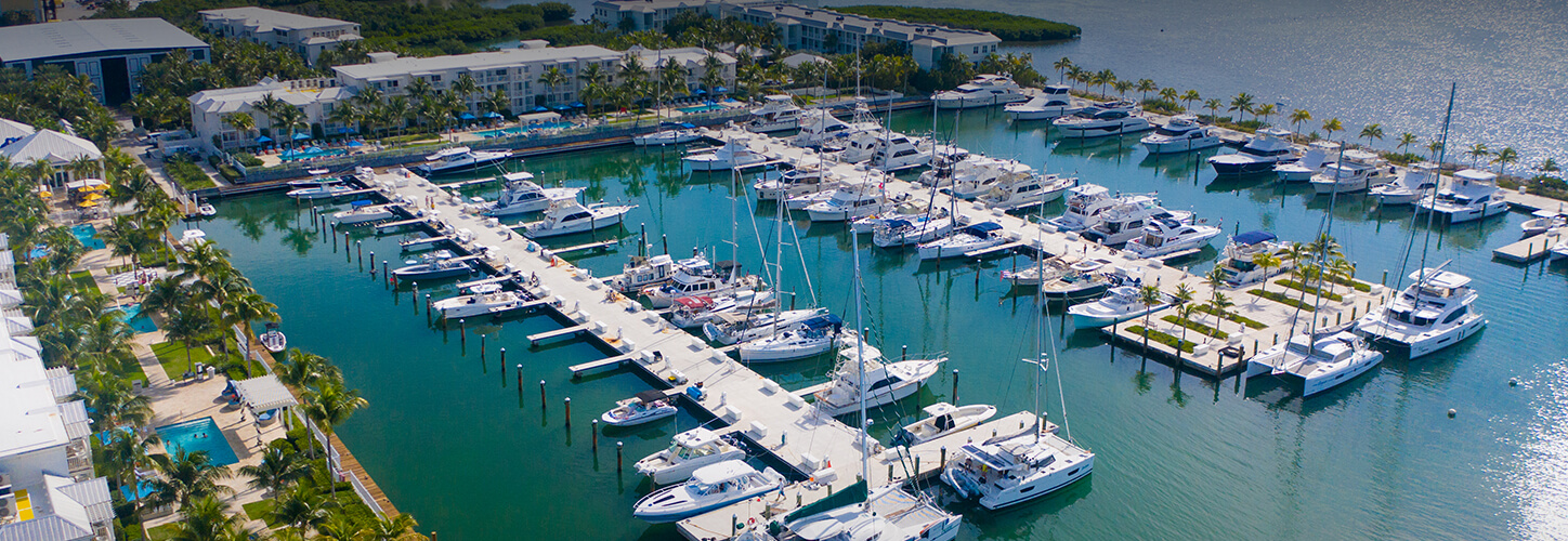 Aerial view of a parked boats at daytime