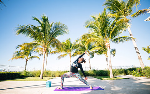 Poolside yoga