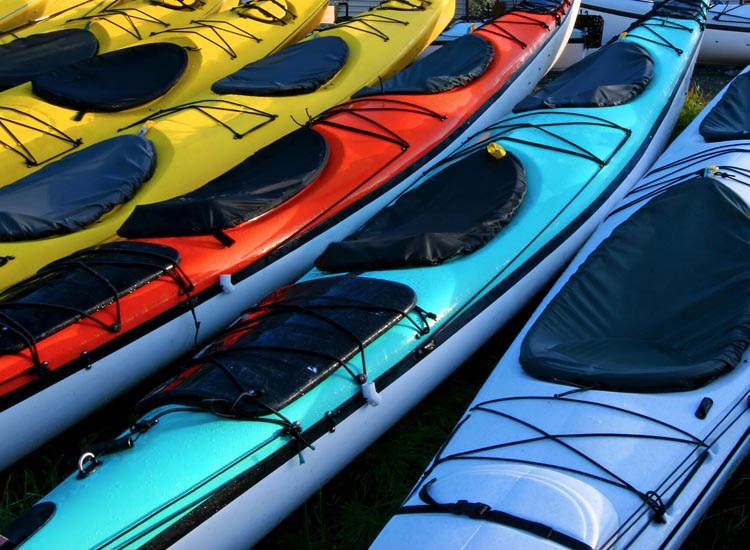 colorful kayaks