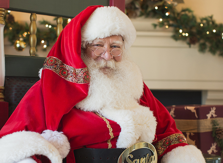 man dressed up as santa clause 