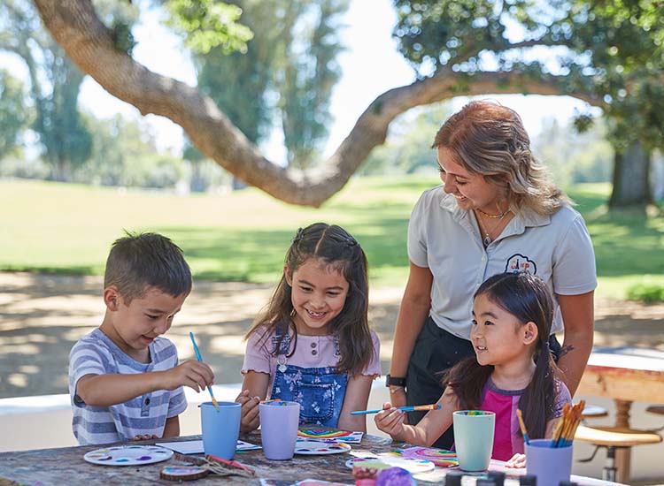 kids painting and making crafts