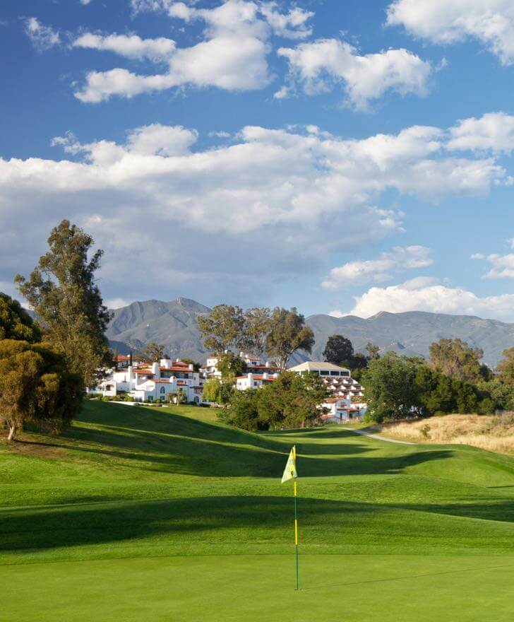 Golf course hole with a view of Ojai