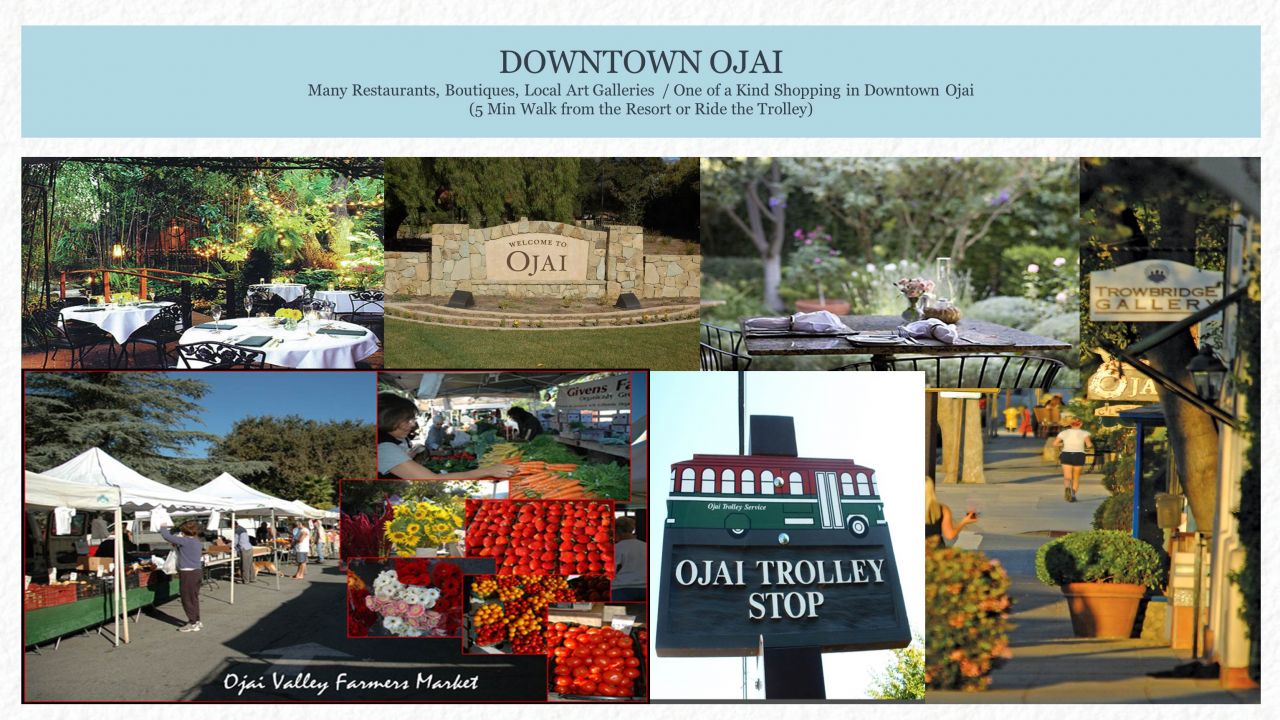 Collage highlighting many images of Downtown Ojai