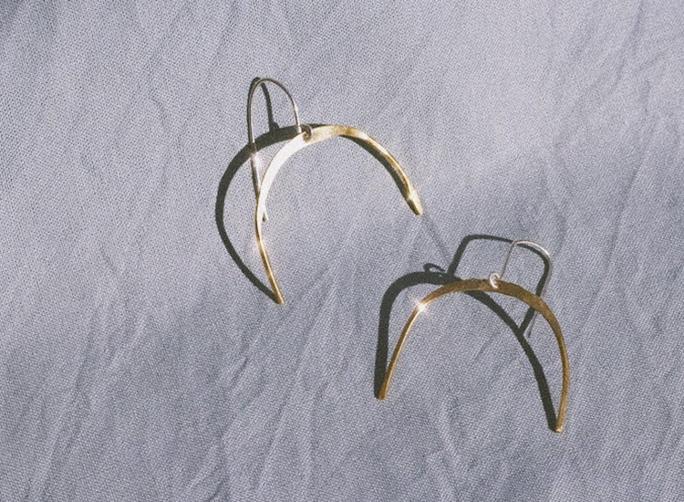 half circle shaped earrings