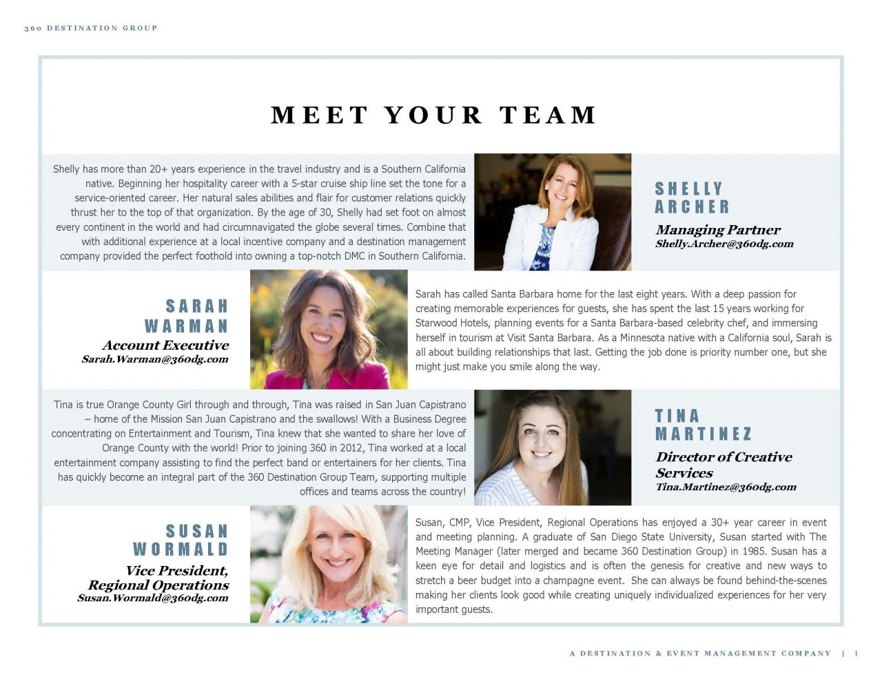 Meet the team graphic with photos and bios