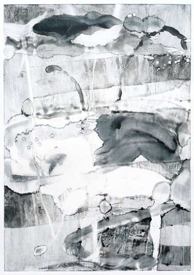 black and white abstract painting 