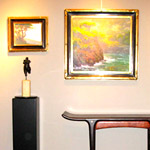 small view of a wall with paints