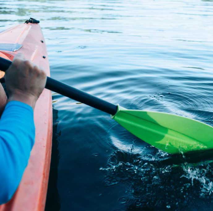 someone kayaking 