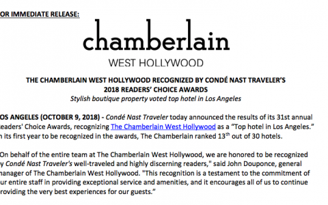Chamberlain Press Release