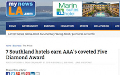 screenshot of the my news la article about marin suites hotel