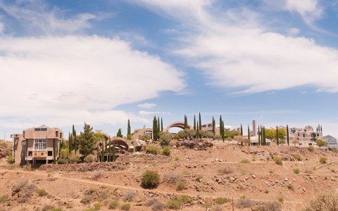 modern houses in the desert
