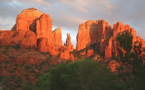 view of the red rocks mountains