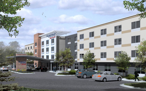 Rendering of Fairfield Inn and Suites by Marriot hotel building