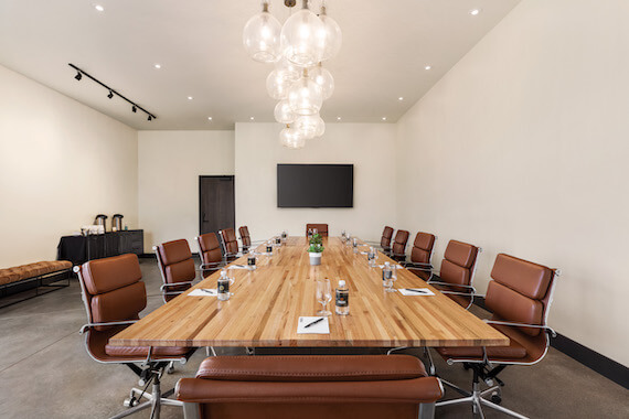 boardroom with long table for meetings