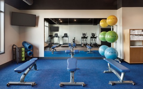 fitness center with equipment