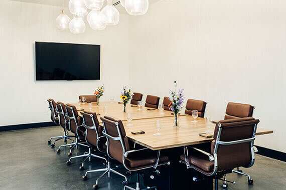 long wooden conference table