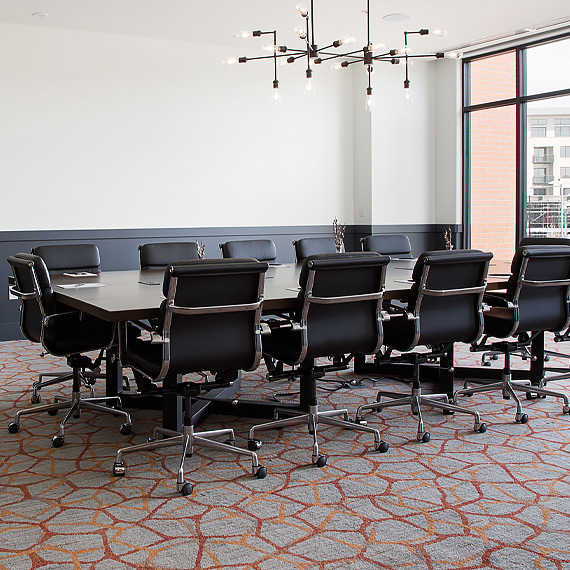 board room with long table