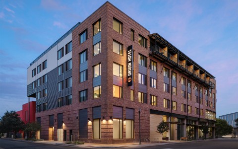 origin hotel austin evening exterior 