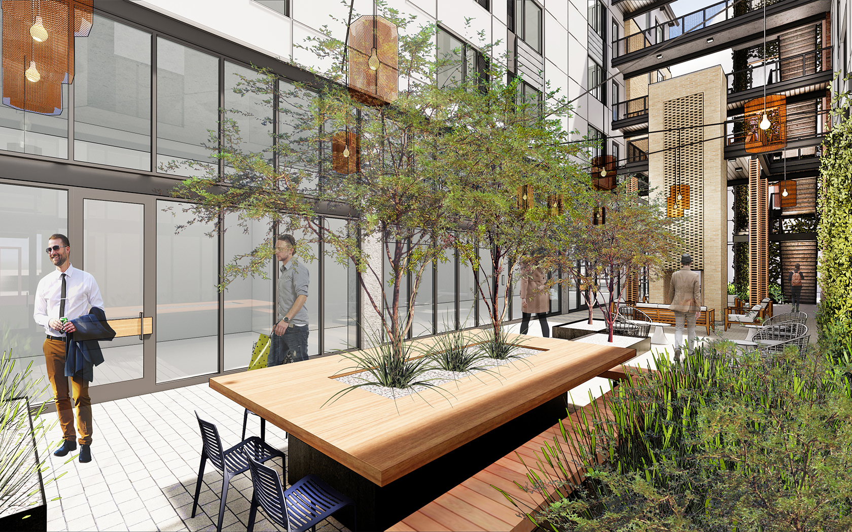 outdoor Blue Lacy restaurant at the Origin Hotel Austin