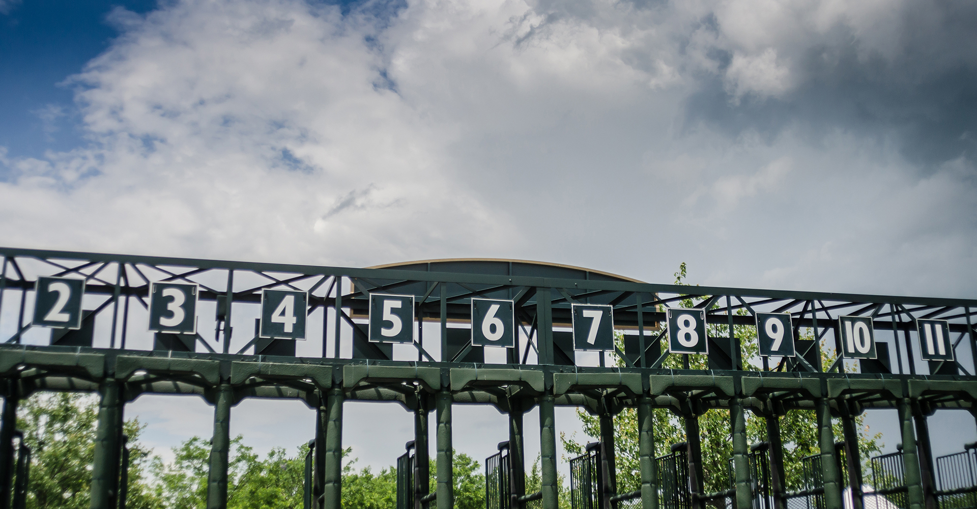 horse track area on a cloudy day