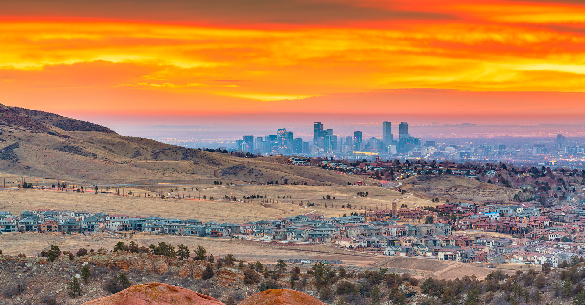 view of Denver from the top of a mountain