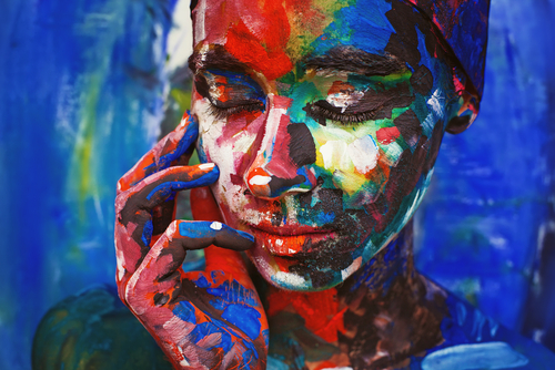 woman with face and body painting