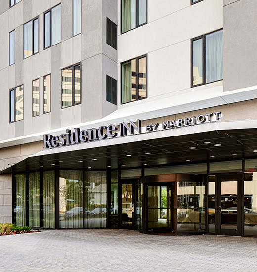  Closeup view of Residence INN hotel entrance