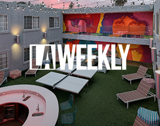 the patio and loung area at the kinney