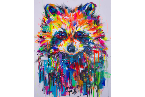 rainbow trash panda by jun