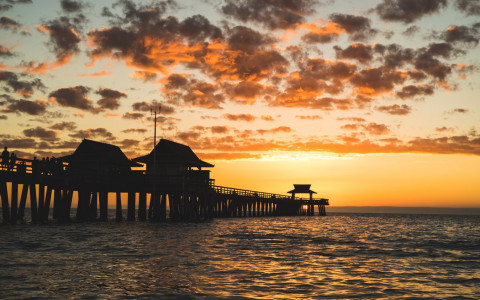 view of florida bay during sun set 