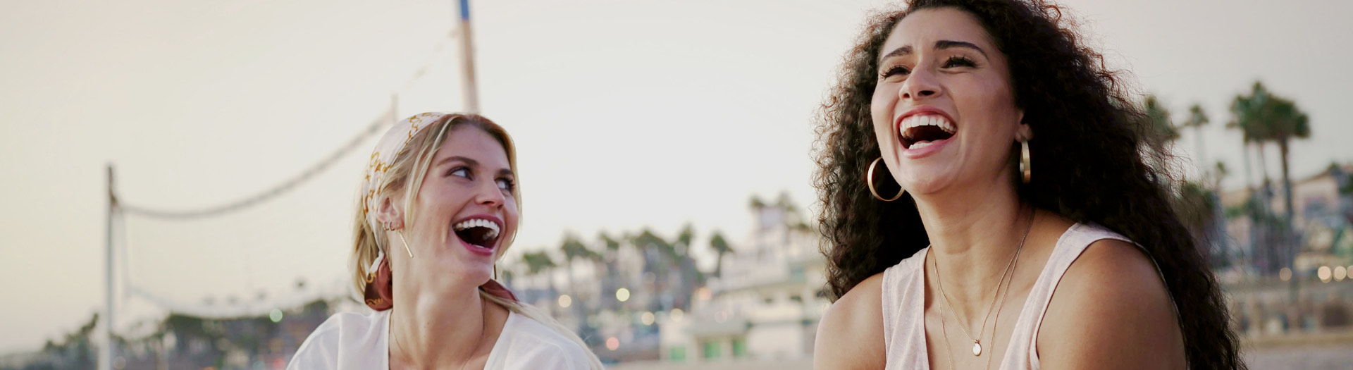two women laughing