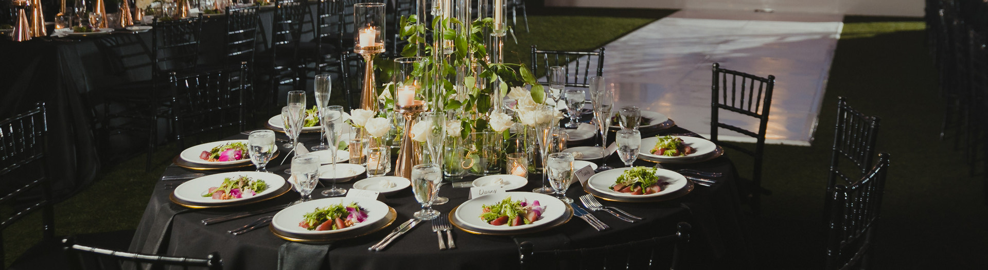 Set up table for a wedding reception