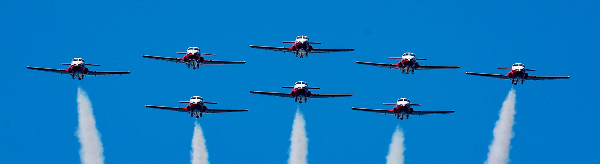 Planes in the sky in formation