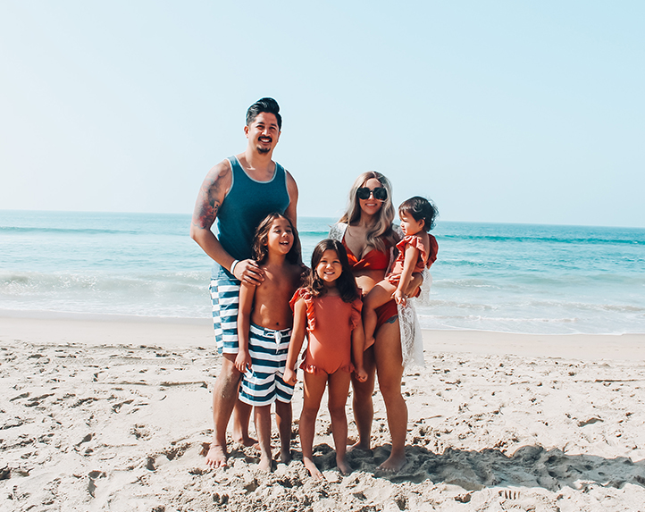 family at the beach