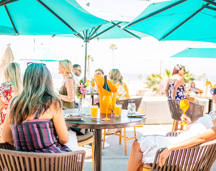 Group of people having brunch outdoors