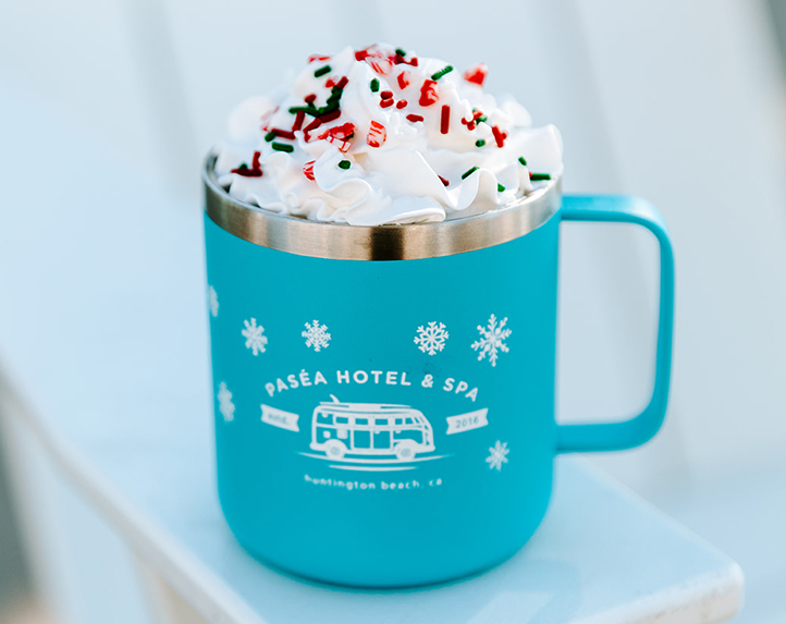 holiday drink at the ice rink