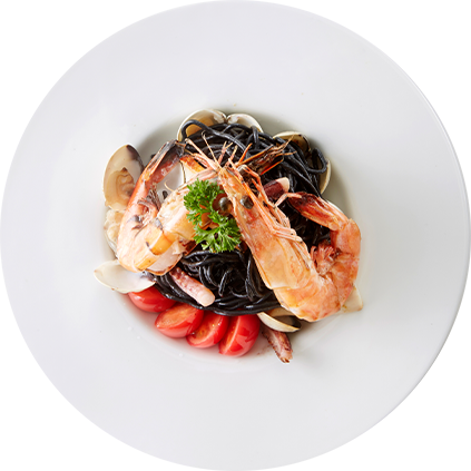close up gourmet seafood dish