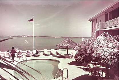 Peace and Plenty pool deck circa 1970