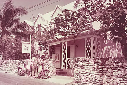 old picture of a colonial style hotel