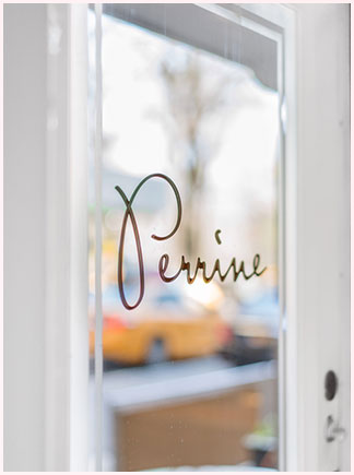 the sign on the door of Perrine