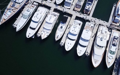 Over head view of marina