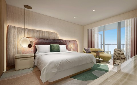 Queen bed suite with ocean view balcony 