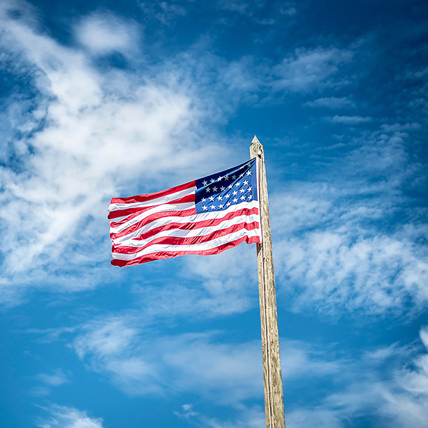 American flag against sky
