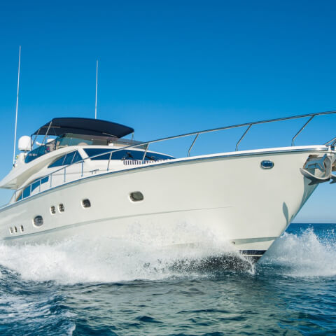 boat being driven on the ocean