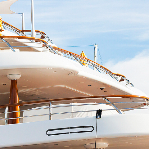 view of the stern of a yacht