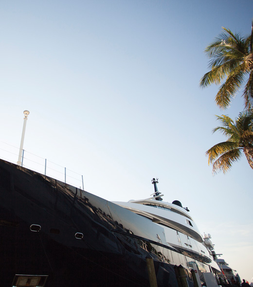 bottom view of a yacht